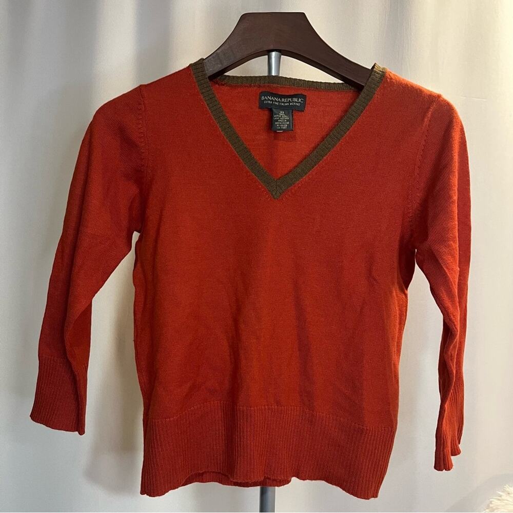 Banana Republic Extra Fine Italian Merino Wool Sweater – Burnt Orange - XS